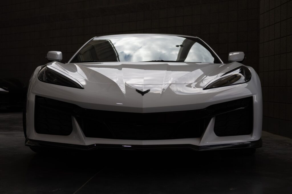 Photo of a white Corvette