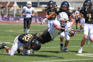 Getting another yard in the win against Lone Peak at LHS