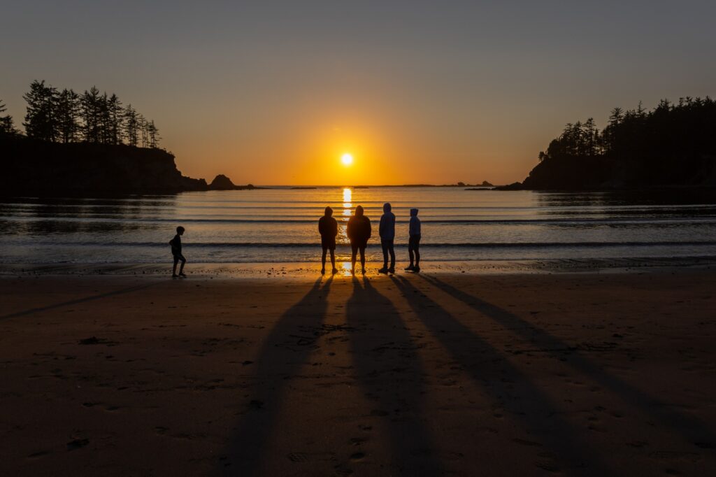 Sunset Bay State Park, Oregon at sunset